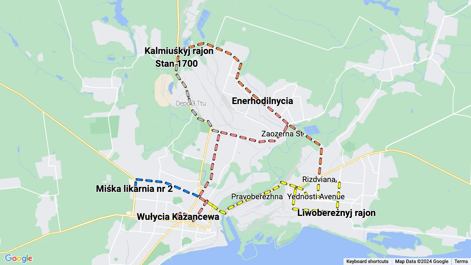 Transport Mariupol (MRPL) linjekort