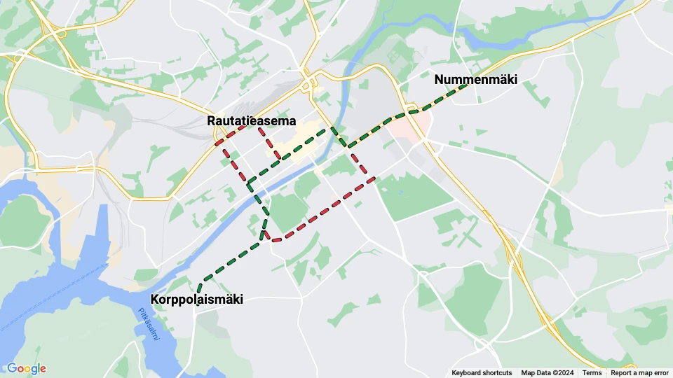Turun Kaupungin Liikennelaitos (TuKL) linjekort