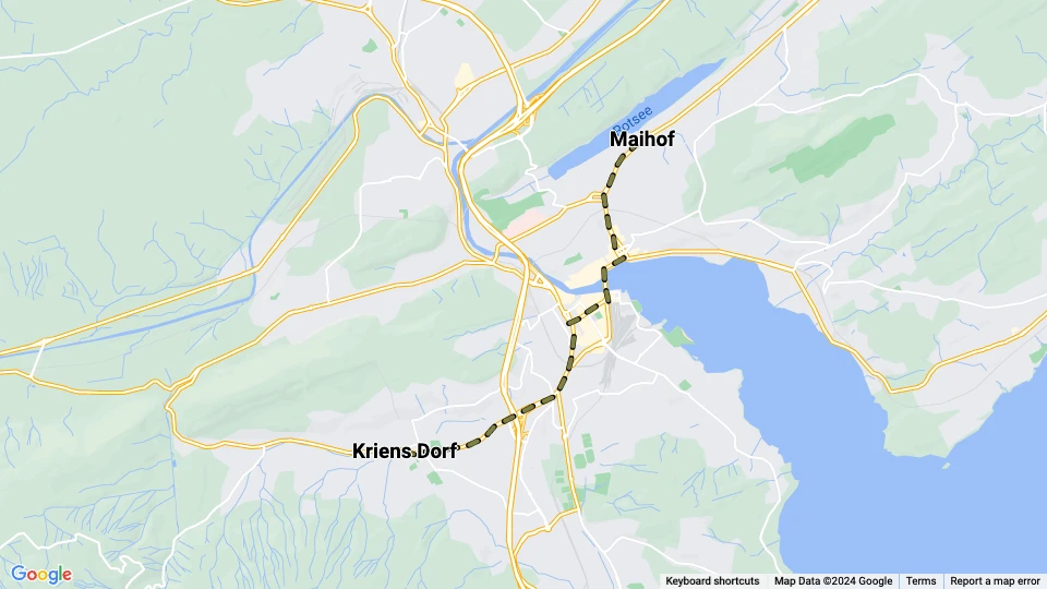 Verkehrsbetriebe Luzern (VBL) linjekort