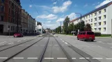 Driver's cab ride CVAG linje 2 Bernsdorf centrale stop