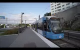 Sweden, Stockholm, tram ride from Solna Station to Solna Centrum