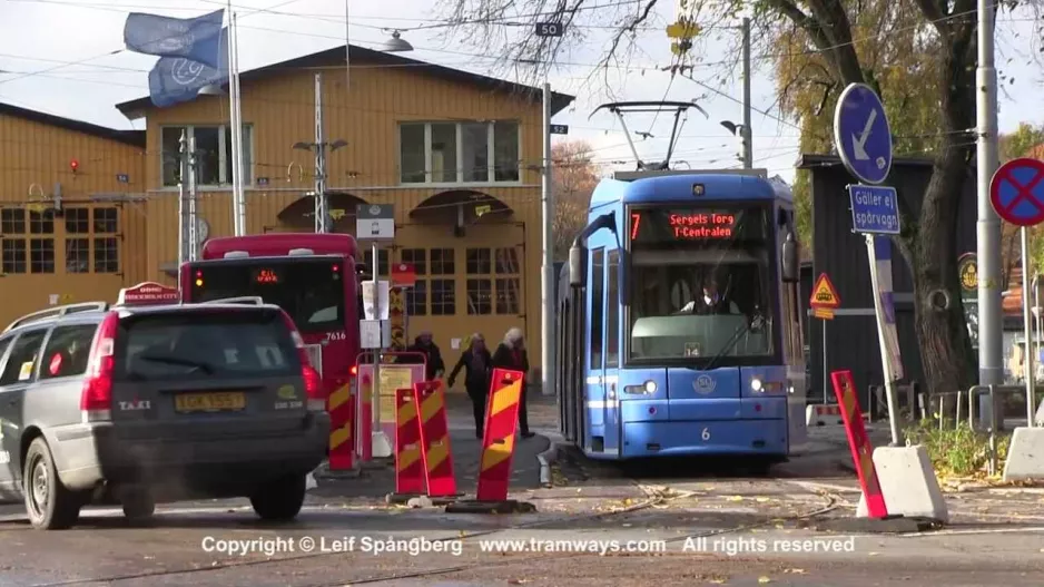 Sporvej By / Bysporvogn ved Alkärrshallen midlertidigt stop, Stockholm