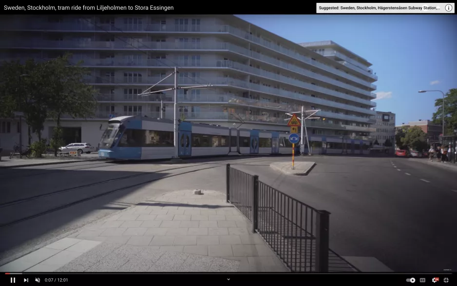 Sweden, Stockholm, tram ride from Liljeholmen to Stora Essingen